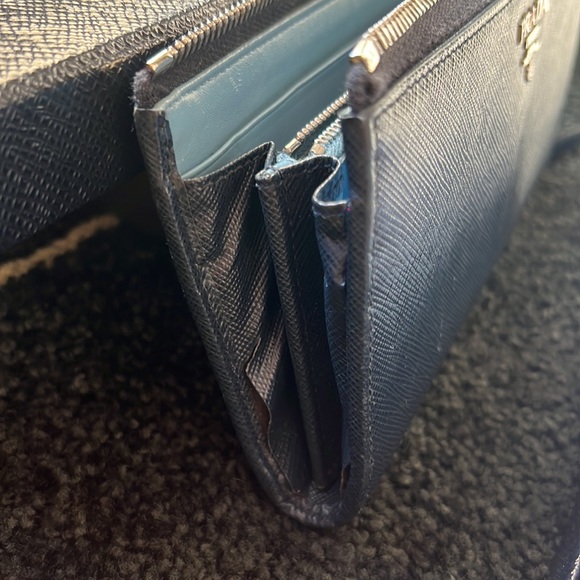 Prada Navy Blue Saffiano Leather Zip Wallet - Picture 5 of 11
